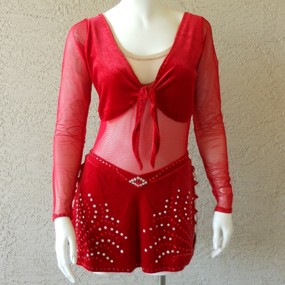 Blasia Other Vintage Red Velvet Dance Costume Poshmark